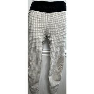 Nike PRO Hyperwarm Athletic Running Leggings Pants Women's M Textured Ivory